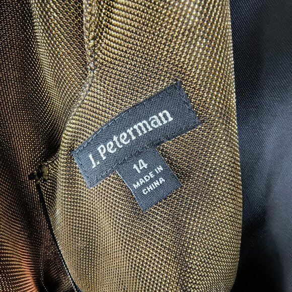 J. Peterman Gold Lamé Dress Vintage Style Retro Glam Party Holiday - Picture 3 of 6